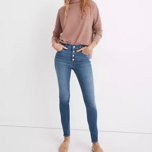 Madewell petite 9inch mid rise jeans button up